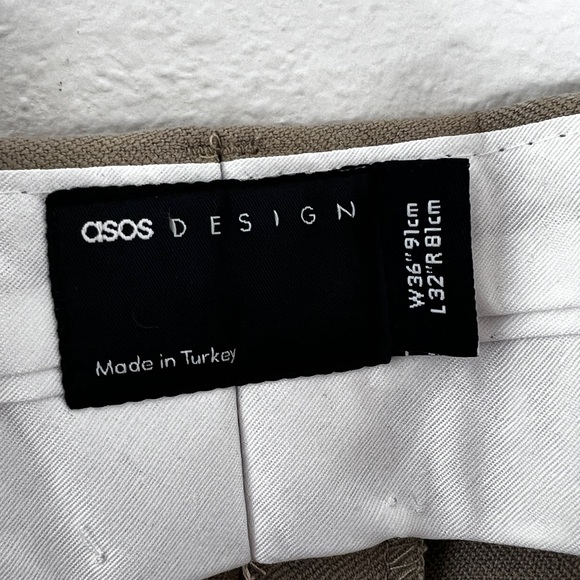 ASOS Design High Waist Slim Smart Pants with Front Split Mens Sz 36 - Picture 4 of 10
